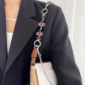 🍒 Double Cherry Charm Bag Extension 5” x 1” NWT